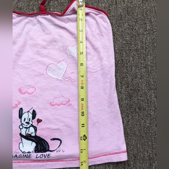 Mutts Organic Imagine Love Spaghetti Strap Top Women's Medium Pink Cotton - Picture 7 of 8